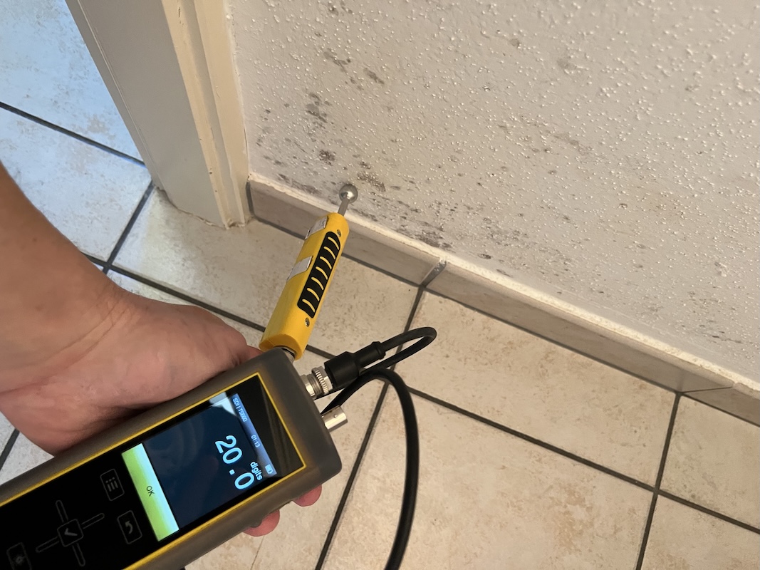 Prise de mesure d humidité sur moisissures